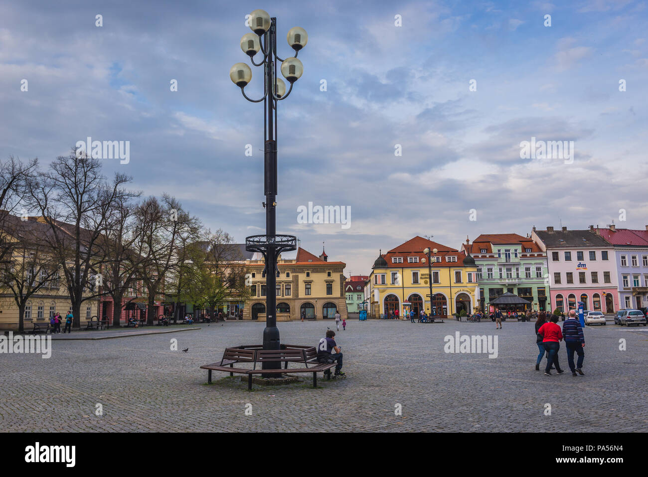 La place Masaryk à Uherske Hradiste ville dans la région de Zlin, en Moravie en République Tchèque Banque D'Images