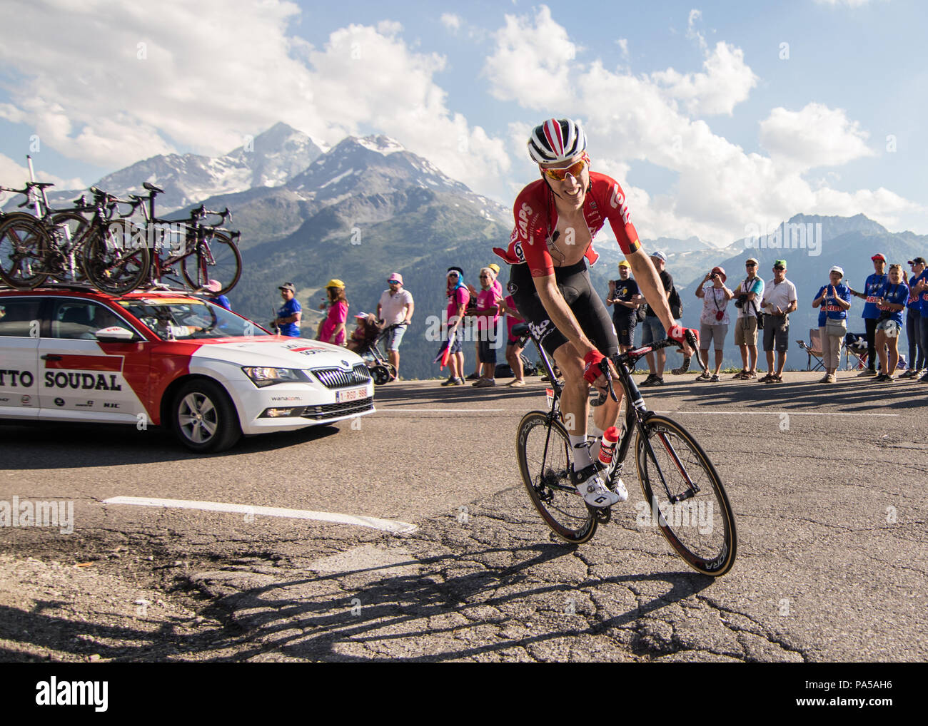 Marcel Sieberg Soudal Lotto Cycling Tour de France 2018 étape 11 La Rosiere Rhone Alpes Savoie France Banque D'Images