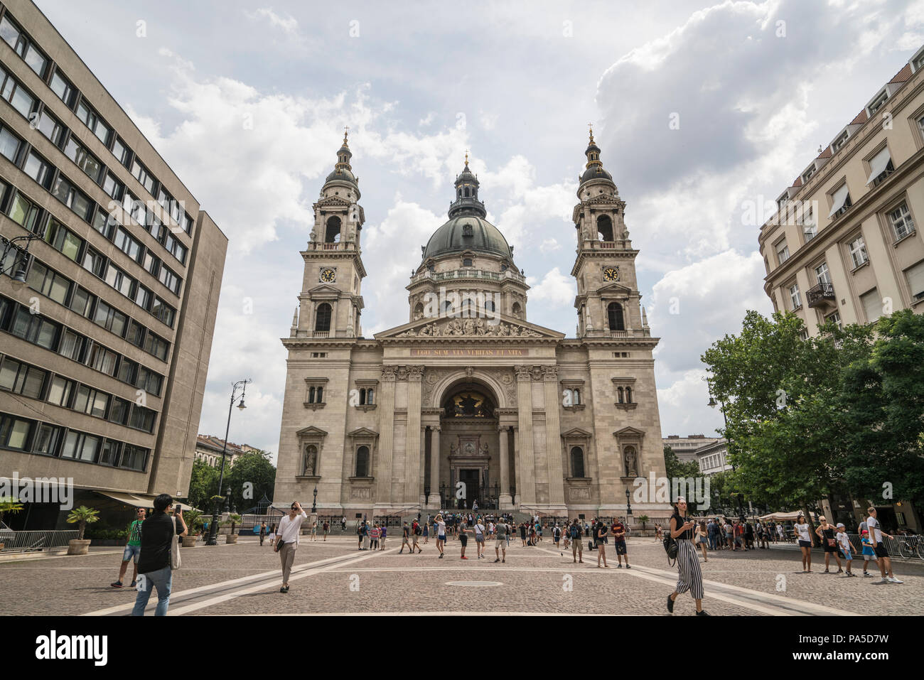 La façade de la basilique Saint-Étienne à Budapest, Ungherai Banque D'Images