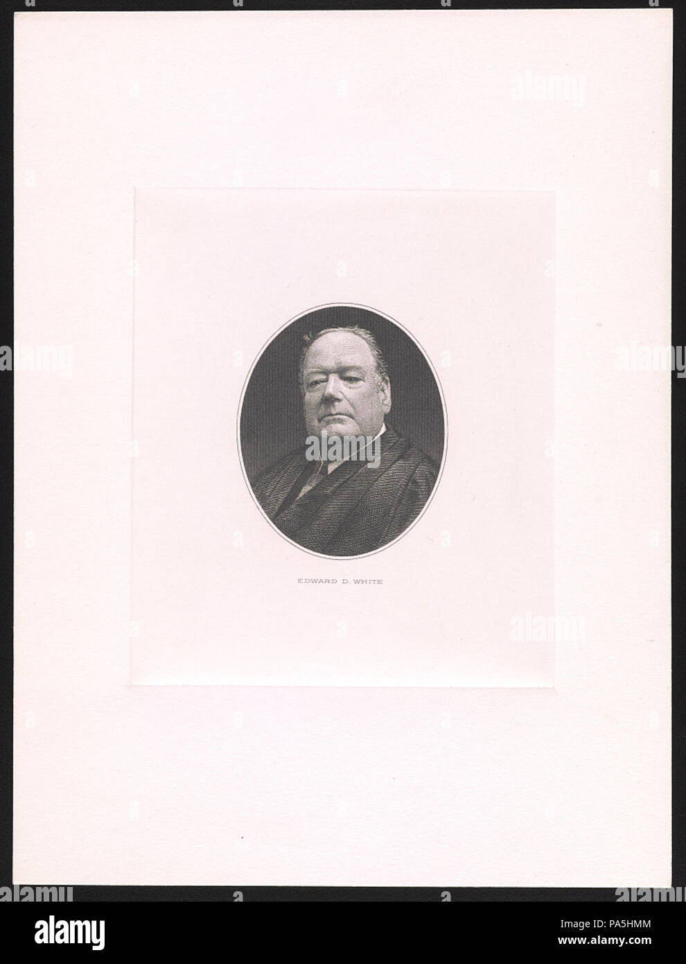 . Anglais : Imprimer montre Edward Douglass White, la tête-et-épaules portrait, face à légèrement à gauche, en ovale : gravure sur acier ; Droit 6 x 4,9 cm, 11,6 x 9,8 cm plaque, sur feuille 20,4 x 15,3 cm. Entre 1910 et 1920 607 Edward D. White, la tête-et-épaules portrait, face à légèrement à gauche, dans un ovale Banque D'Images