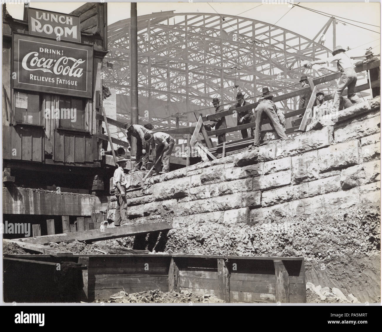 347 Les travaux de construction à ou près de l'Union Station St Louis met en train Banque D'Images