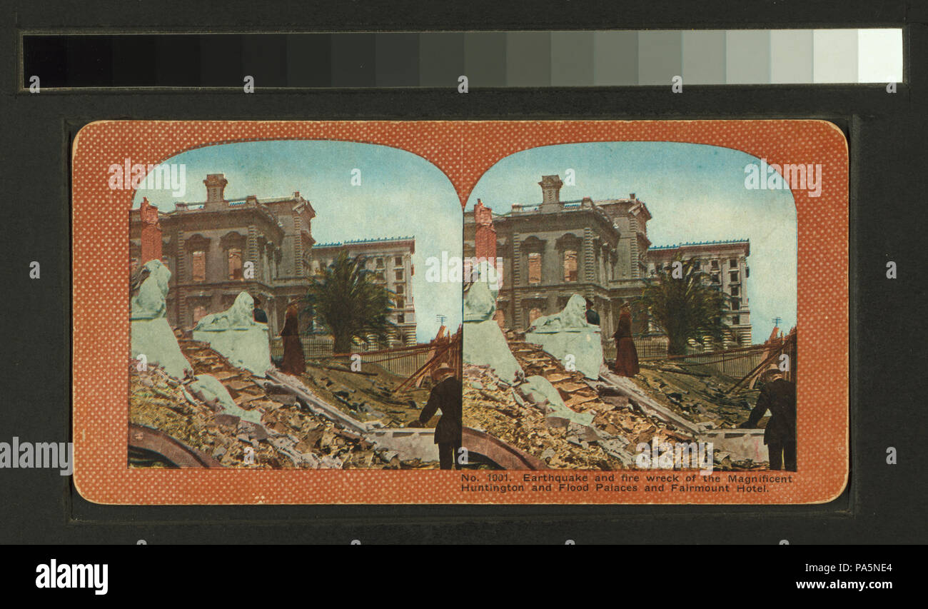 598 tremblements de terre et d'incendies de l'épave et Huntington magnifique palais d'inondation et Fairmount Hotel (NYPL b11707375-G90F001 064F) Banque D'Images