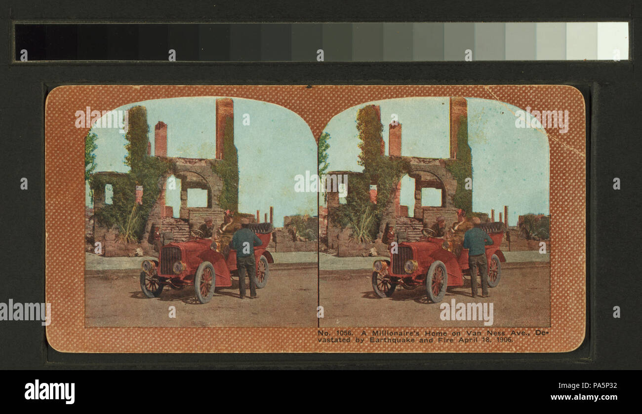 84 Un millionnaire's home sur Van Ness Ave., dévasté par les tremblements de terre et d'incendies, 18 avril 1906 (NYPL b11707375-G90F001 112F) Banque D'Images