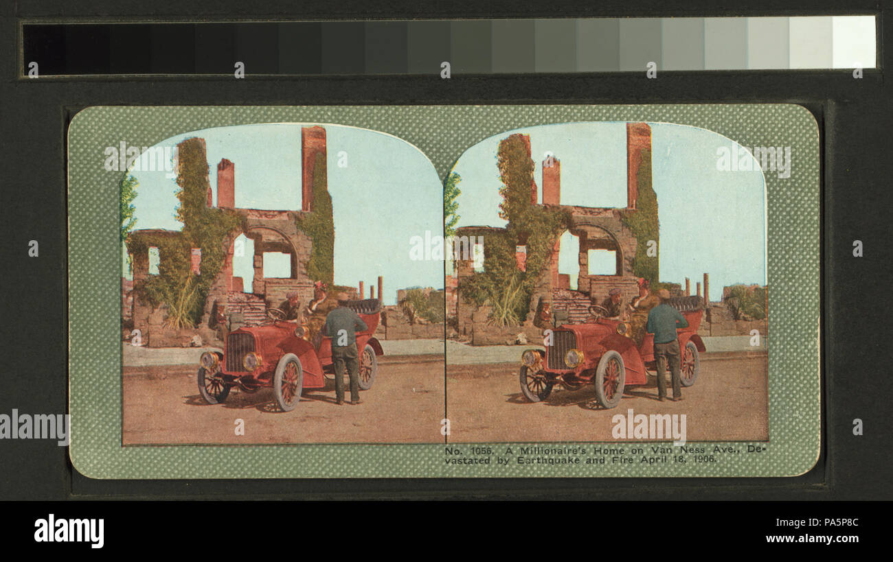 84 Un millionnaire's home sur Van Ness Ave., dévasté par les tremblements de terre et d'incendies, 18 avril 1906 (NYPL b11707375-G90F001 056F) Banque D'Images
