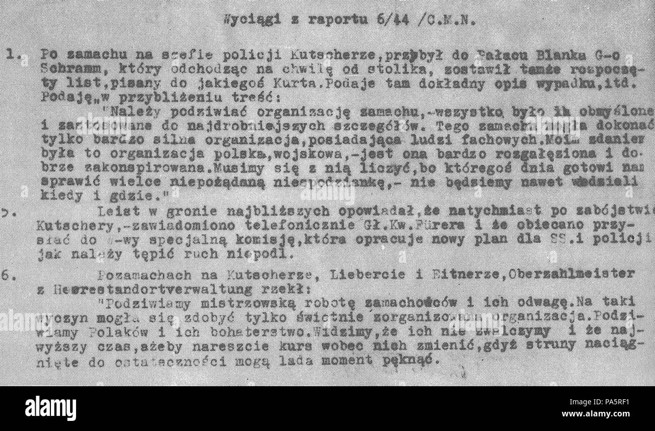 333 raportu Wyciąg z AK 644 CMN po akcji Kutschera Banque D'Images
