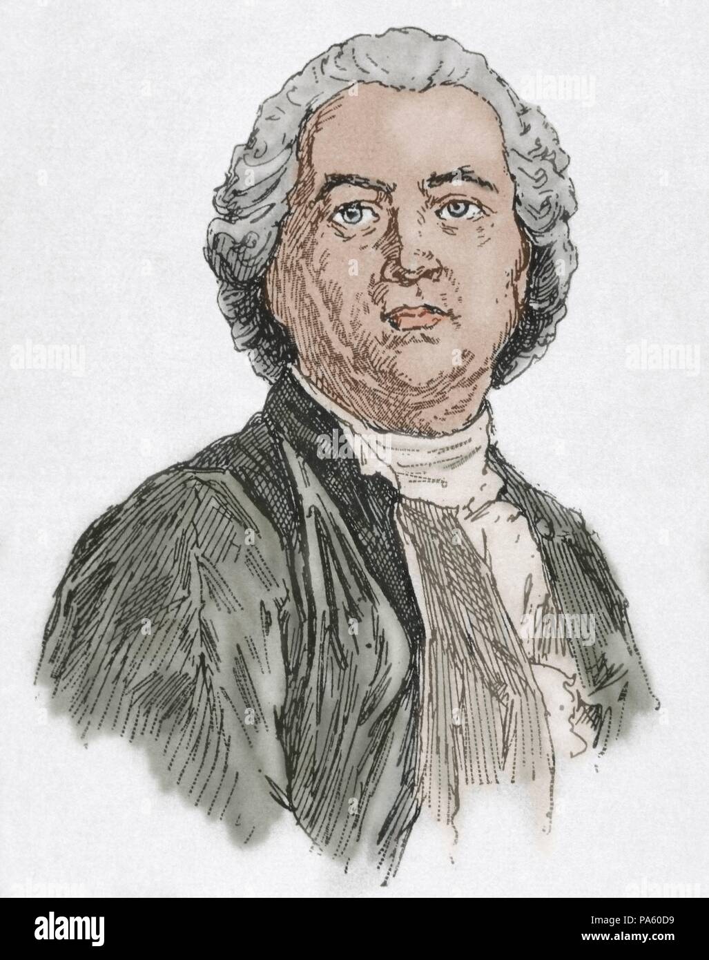 Christoph Willibald Gluck (1714-1787). Compositeur allemand. Portrait. Gravure, 1917. De couleur. Banque D'Images