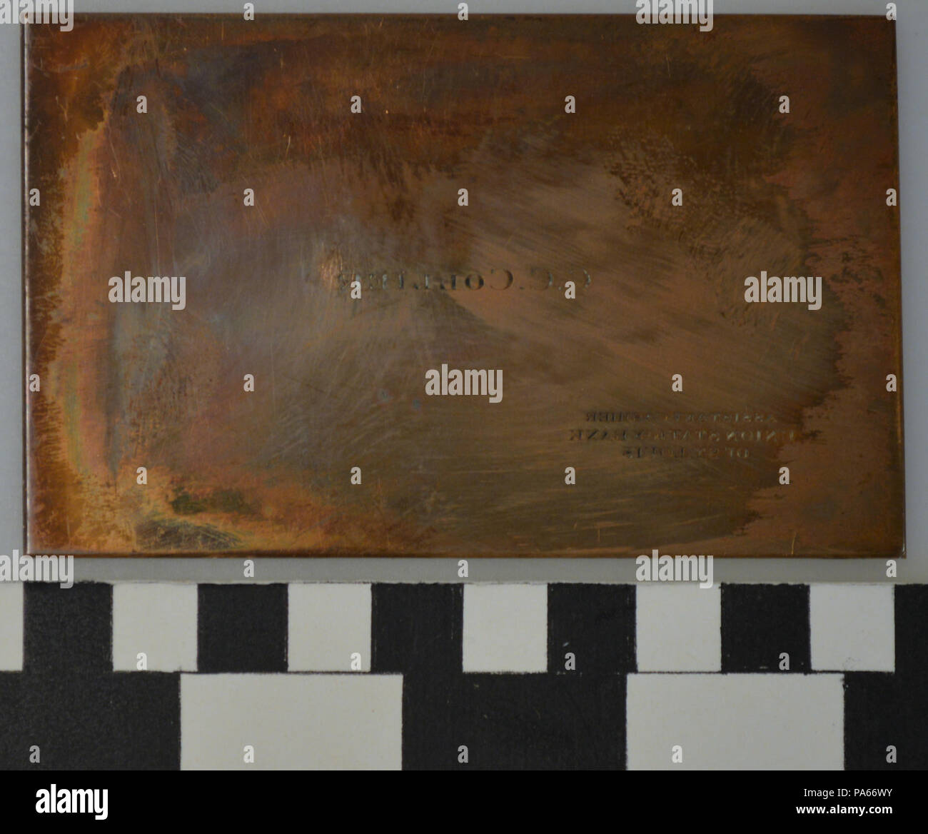 621 Engraved Metal plaque d'impression pour la gare Union Bank of St. Louis carte professionnelle du caissier adjoint Banque D'Images
