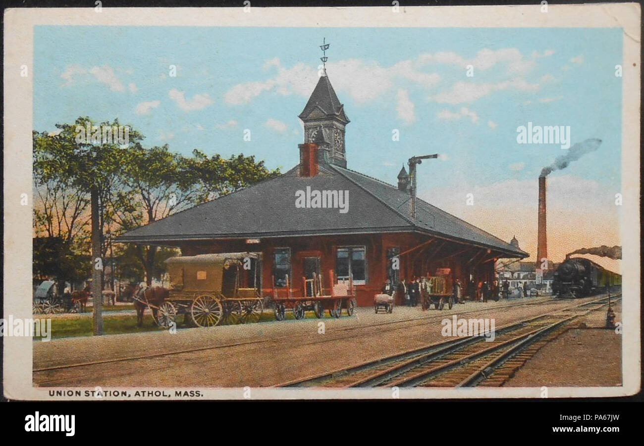 164 Athol Union Station 1922 Postcard Banque D'Images
