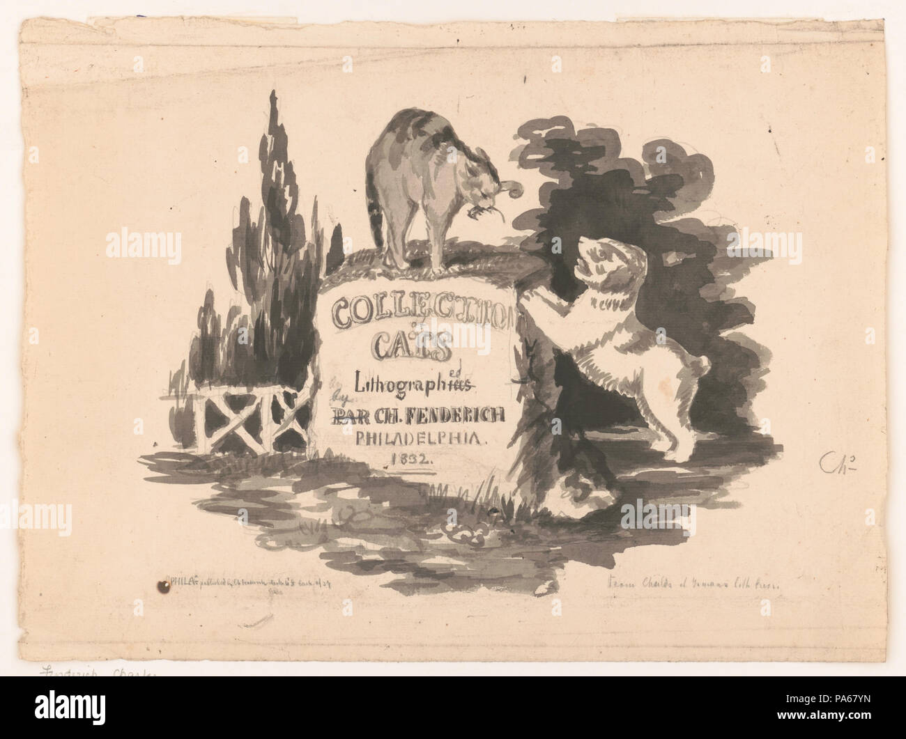 Collection de 334 chats (dessin original) RCAC2003653671 Banque D'Images