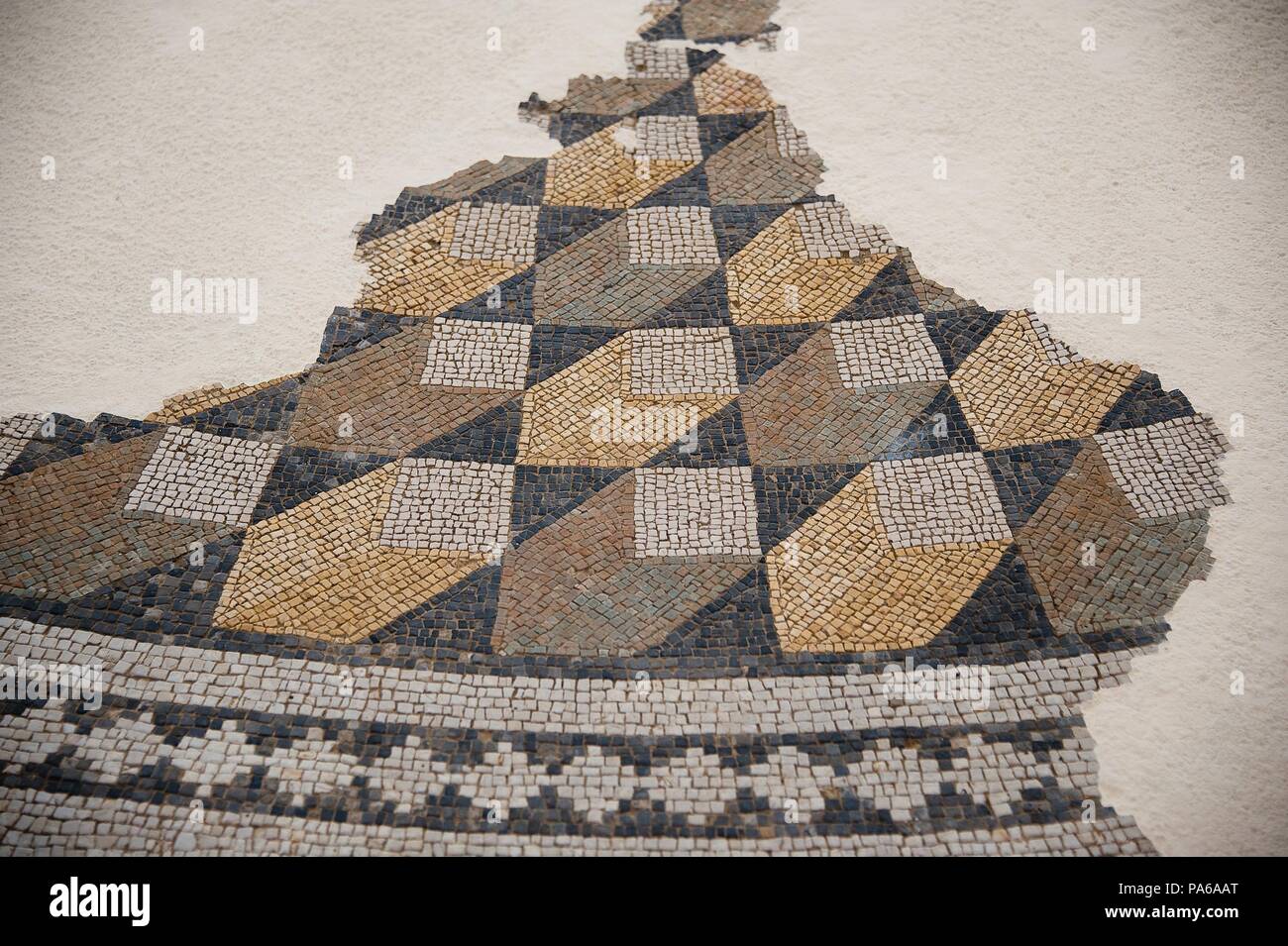 Mosaïques romaines, 1er siècle avant J.-C., dans la Villa romaine de Torre Llauder ou pouvez Llauder, Mataró, Barcelone, Catalogne, Espagne. Banque D'Images