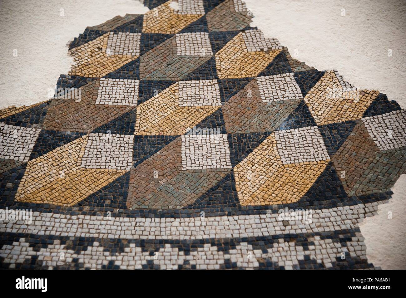 Mosaïques romaines, 1er siècle avant J.-C., dans la Villa romaine de Torre Llauder ou pouvez Llauder, Mataró, Barcelone, Catalogne, Espagne. Banque D'Images