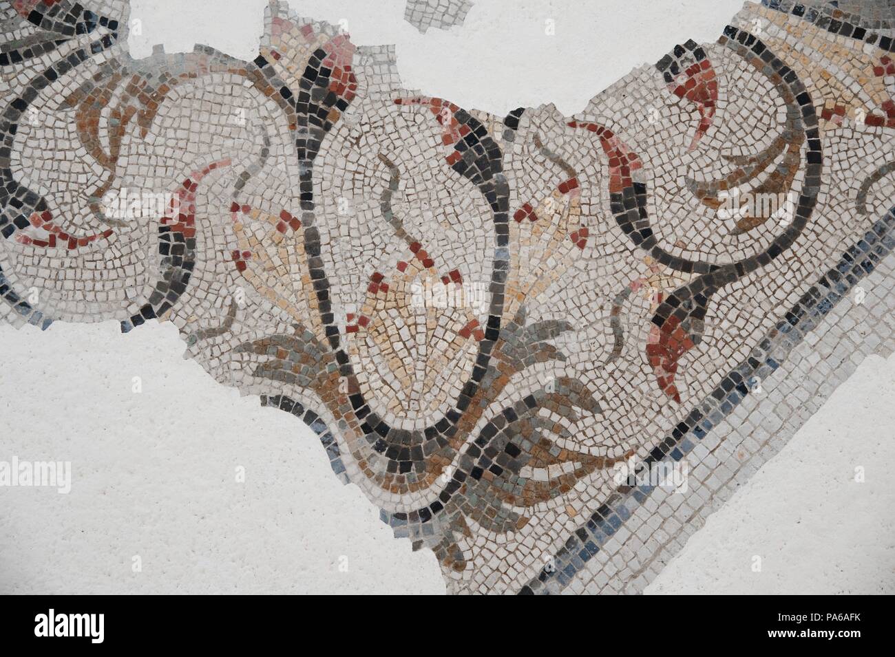 Mosaïques romaines, 1er siècle avant J.-C., dans la Villa romaine de Torre Llauder ou pouvez Llauder, Mataró, Barcelone, Catalogne, Espagne. Banque D'Images