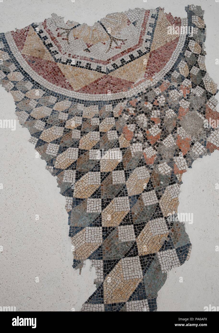 Mosaïques romaines, 1er siècle avant J.-C., dans la Villa romaine de Torre Llauder ou pouvez Llauder, Mataró, Barcelone, Catalogne, Espagne. Banque D'Images