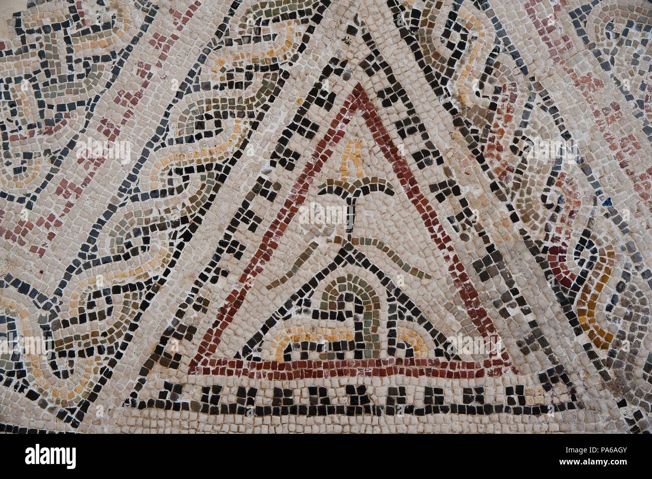 Mosaïques romaines, 1er siècle avant J.-C., dans la Villa romaine de Torre Llauder ou pouvez Llauder, Mataró, Barcelone, Catalogne, Espagne. Banque D'Images