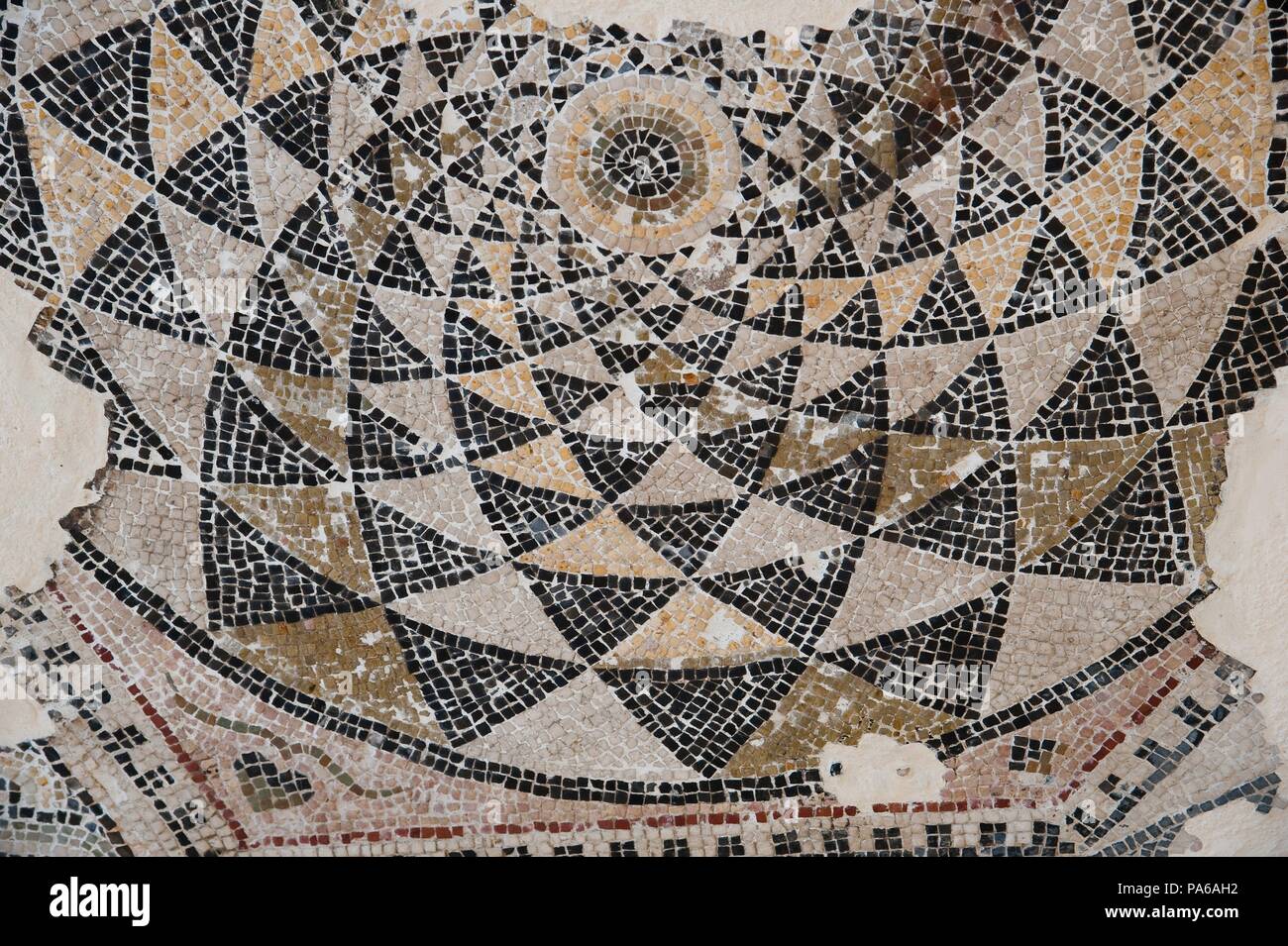 Mosaïques romaines, 1er siècle avant J.-C., dans la Villa romaine de Torre Llauder ou pouvez Llauder, Mataró, Barcelone, Catalogne, Espagne. Banque D'Images