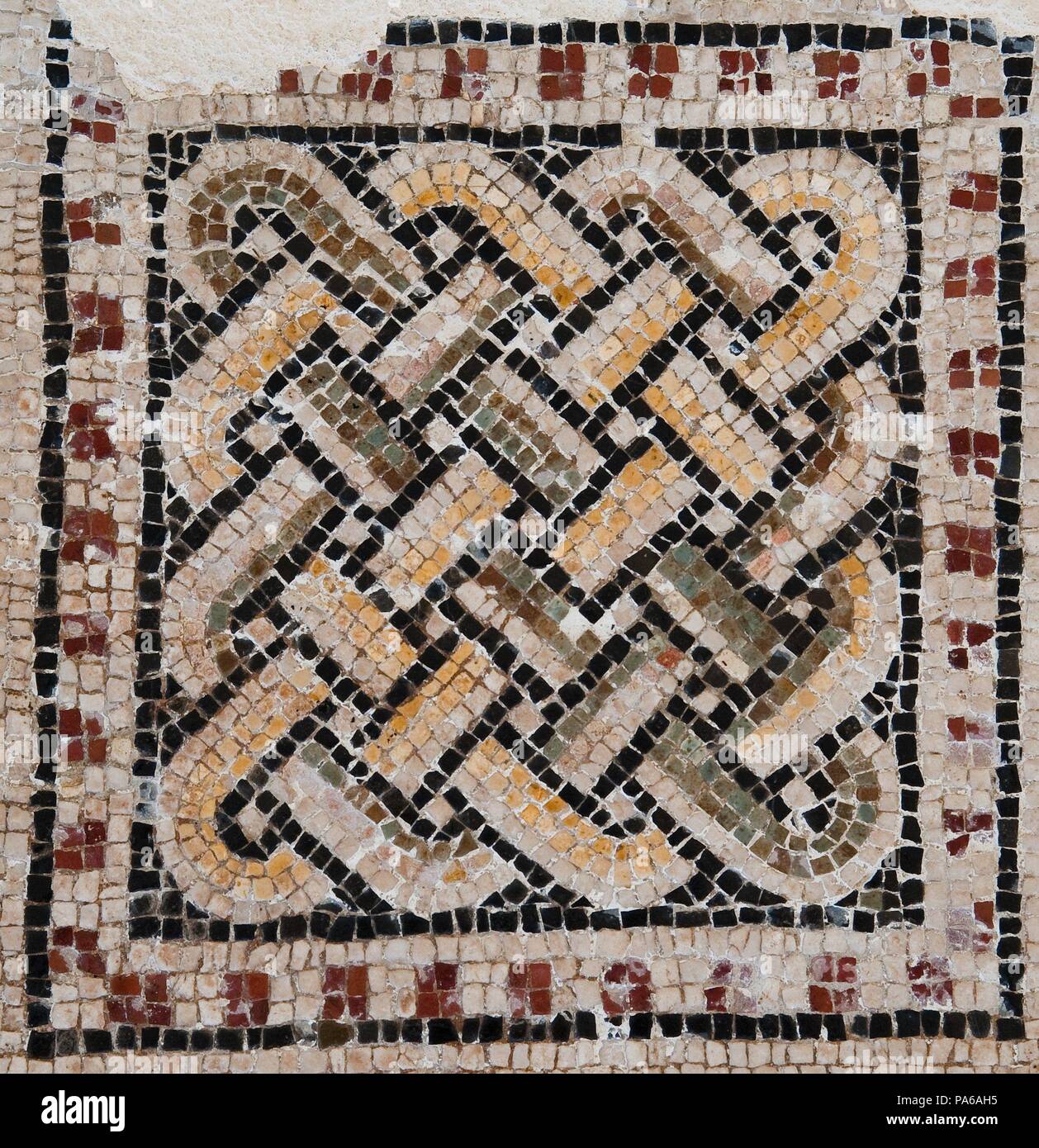 Mosaïques romaines, 1er siècle avant J.-C., dans la Villa romaine de Torre Llauder ou pouvez Llauder, Mataró, Barcelone, Catalogne, Espagne. Banque D'Images