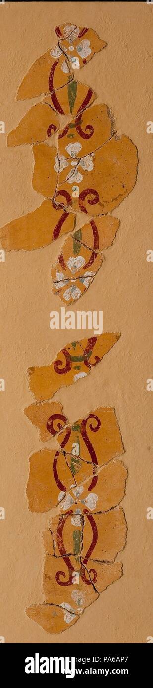 Décorées de stuc, 1er siècle avant J.-C., dans la Villa romaine de Torre Llauder ou pouvez Llauder, Mataró, Barcelone, Catalogne, Espagne. Musée : Musée de Mataró, Mataró, Barcelone, Catalogne, Espagne. Banque D'Images