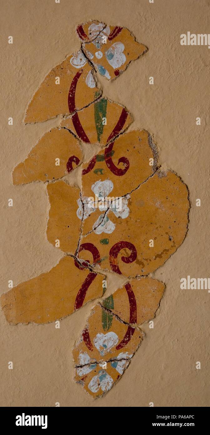 Décorées de stuc, 1er siècle avant J.-C., dans la Villa romaine de Torre Llauder ou pouvez Llauder, Mataró, Barcelone, Catalogne, Espagne. Musée : Musée de Mataró, Mataró, Barcelone, Catalogne, Espagne. Banque D'Images