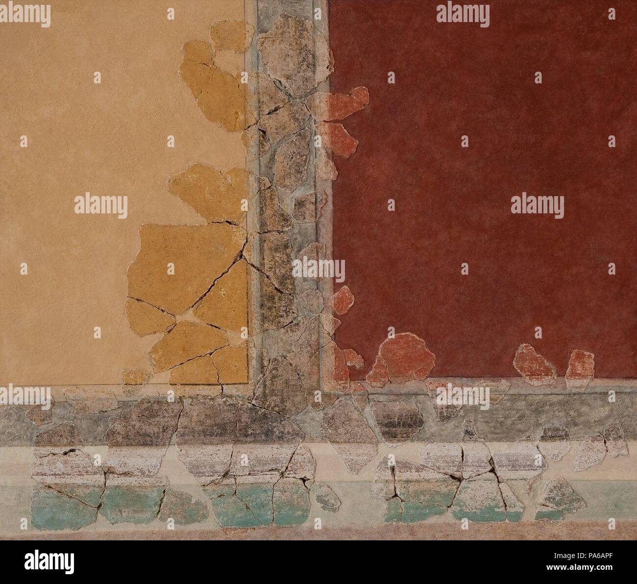 Décorées de stuc, 1er siècle avant J.-C., dans la Villa romaine de Torre Llauder ou pouvez Llauder, Mataró, Barcelone, Catalogne, Espagne. Musée : Musée de Mataró, Mataró, Barcelone, Catalogne, Espagne. Banque D'Images