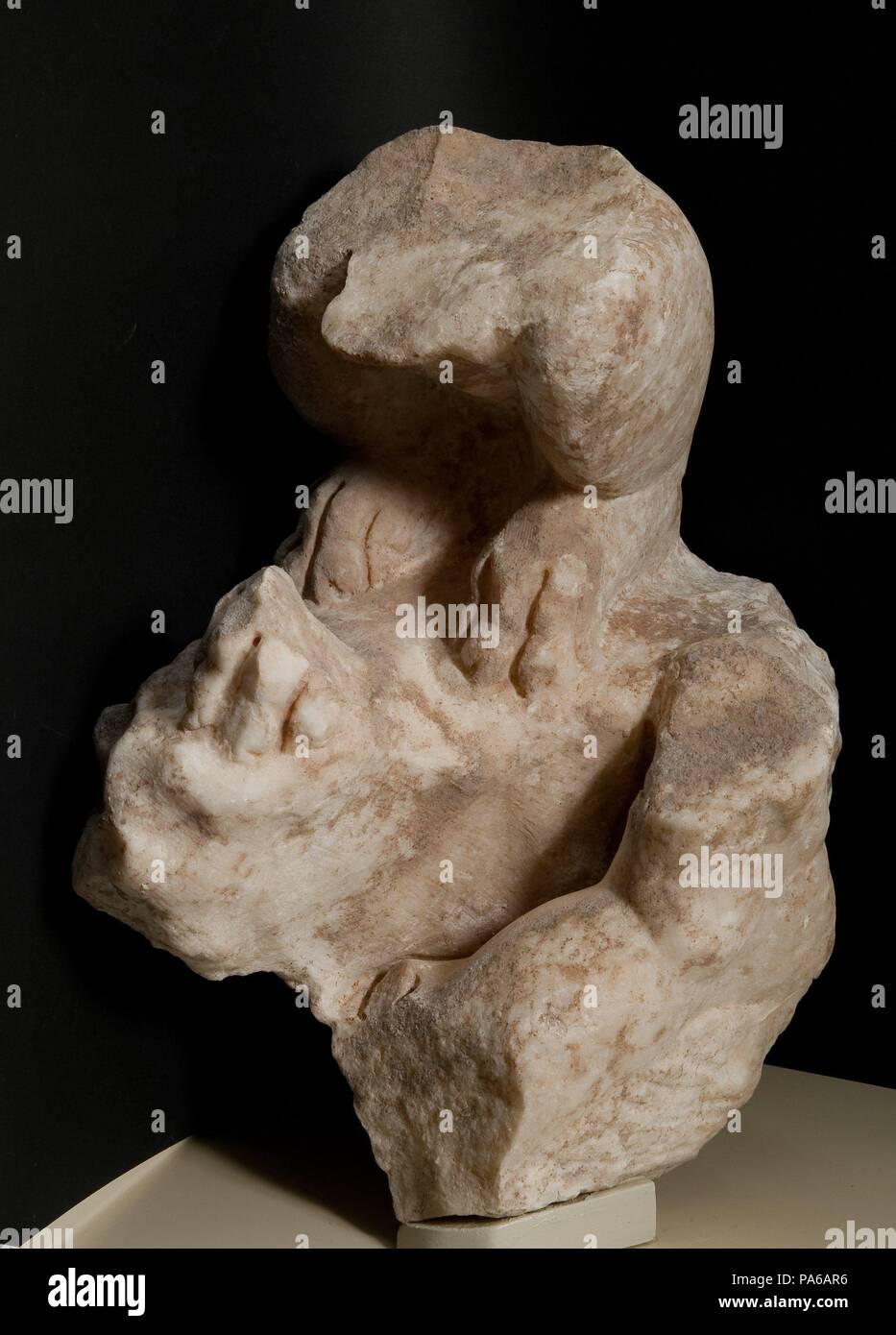 La sculpture romaine, 1er siècle avant J.-C., dans la Villa romaine de Torre Llauder ou pouvez Llauder, Mataró, Barcelone, Catalogne, Espagne. Musée : Musée de Mataró, Mataró, Barcelone, Catalogne, Espagne. Banque D'Images