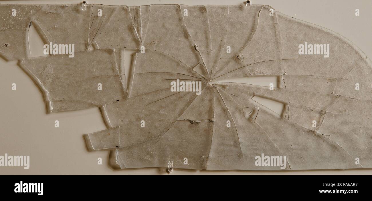 Fragment de verre romain, 1er siècle avant J.-C., dans la Villa romaine de Torre Llauder ou pouvez Llauder, Mataró, Barcelone, Catalogne, Espagne. Musée : Musée de Mataró, Mataró, Barcelone, Catalogne, Espagne. Banque D'Images