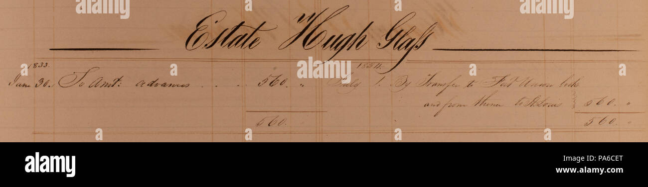 Des fourrures 683 Journaux- Volume W. American Fur Co., de l'Ouest Ministère, Saint Louis, Pierre Chouteau, Jr., Agent, Missouri supérieur Outfit, Ledger C, 1833-1836 Banque D'Images