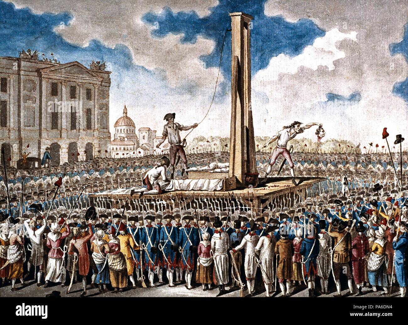 L'exécution de Louis XVI à la place de la révolution, le 21 janvier 1793. Musée : Musée Carnavalet, Paris Photo Stock - Alamy