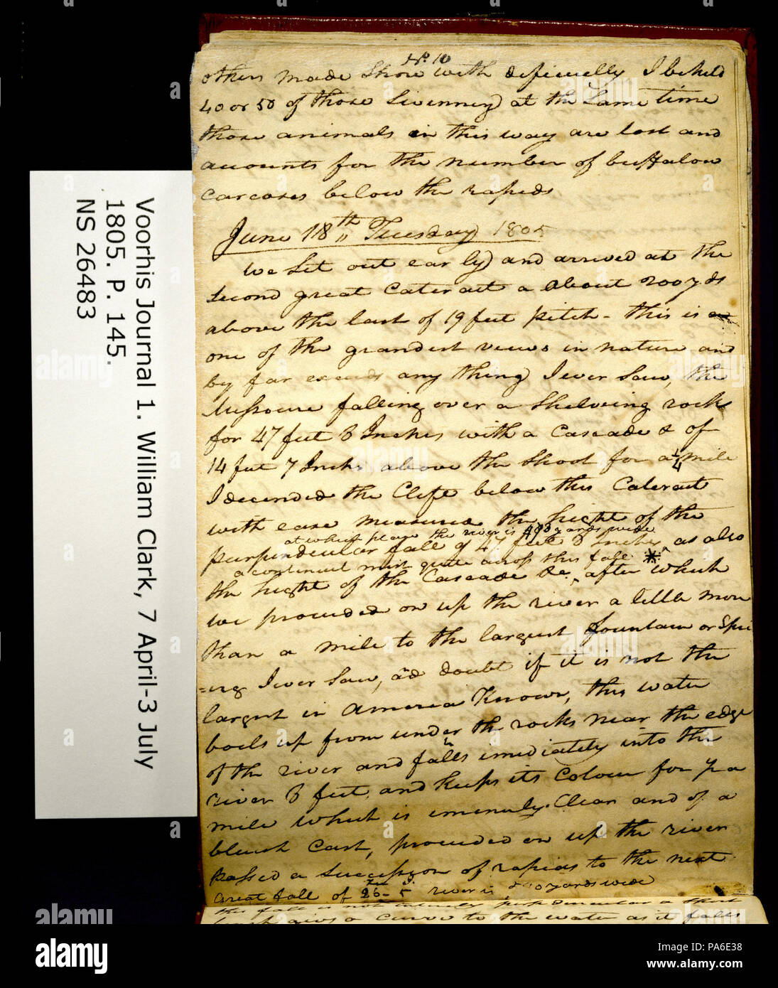 317 Clark Family Collection- Volume 1. Voorhis Journal No 1, page 145, 17 et 18 juin 1805 Banque D'Images