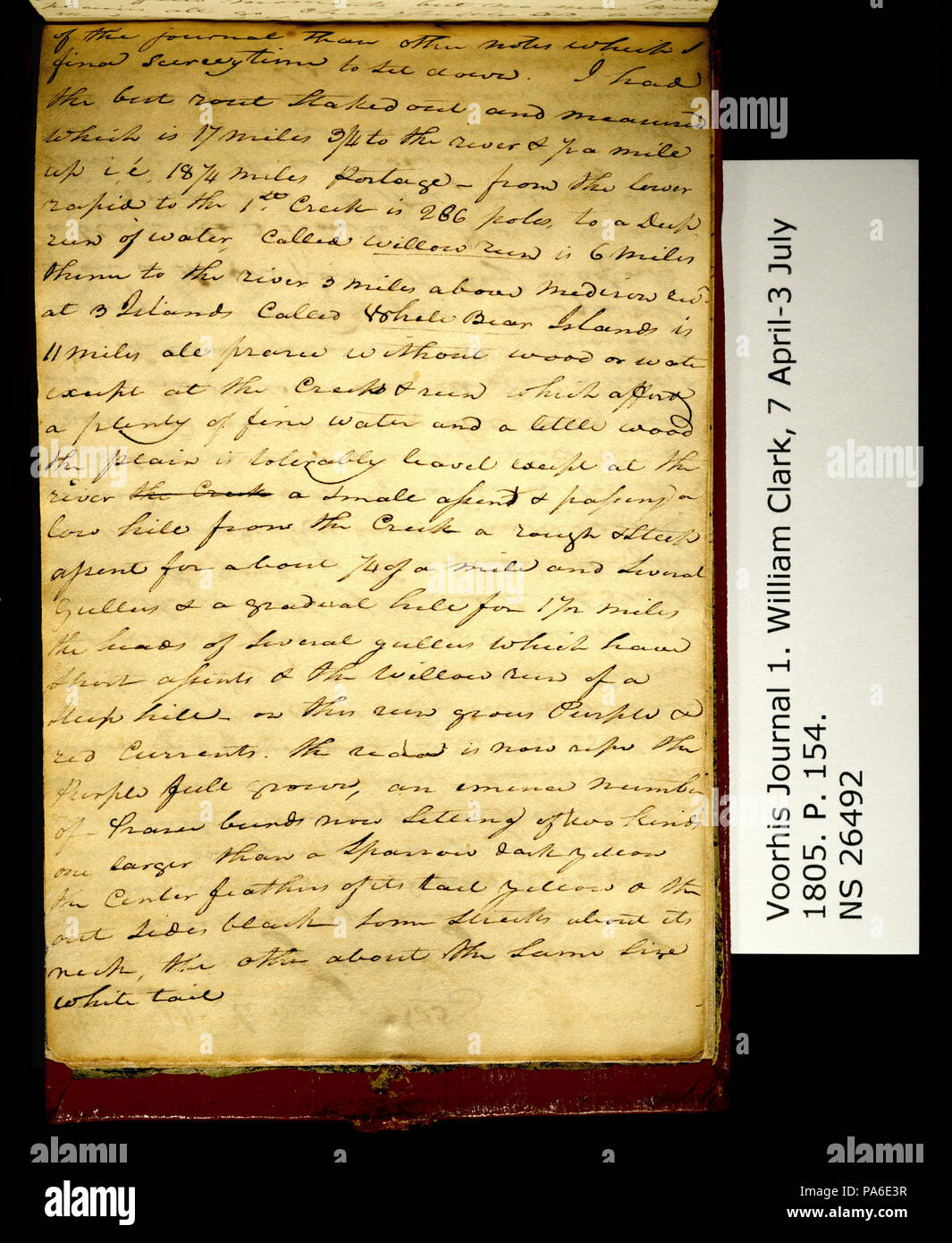 318 Clark Family Collection- Volume 1. Voorhis Journal No 1, page 154, Juin 23, 1805 Banque D'Images