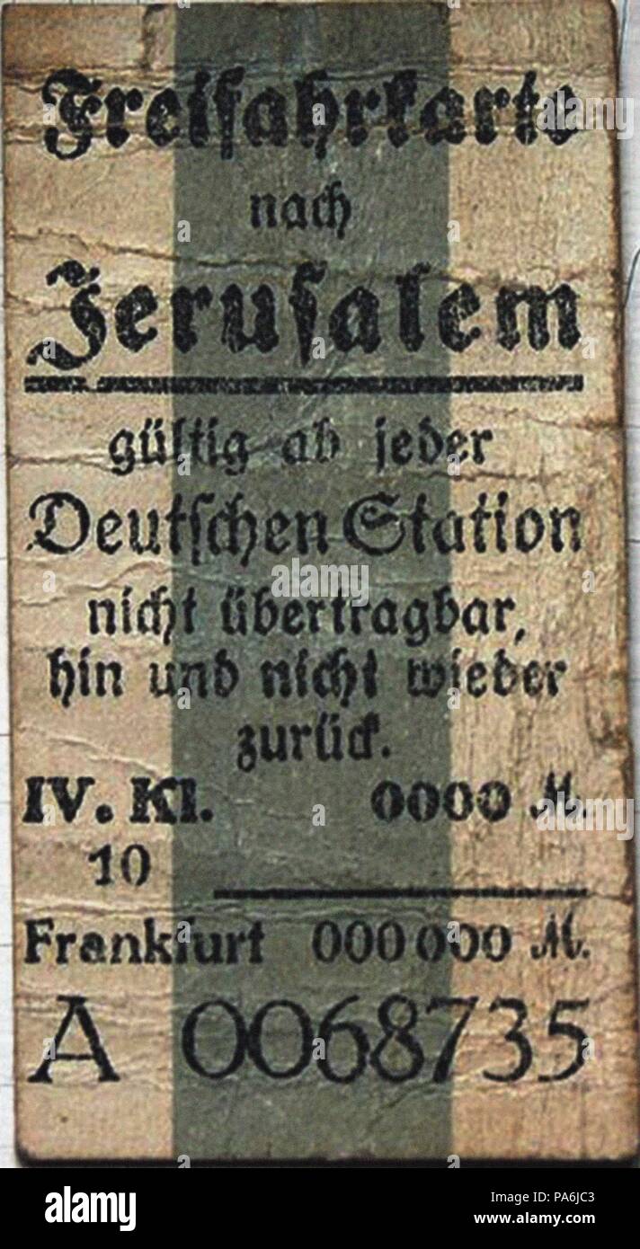 Billet gratuit à Jérusalem. Musée : Deutsches Historisches Museum. Banque D'Images