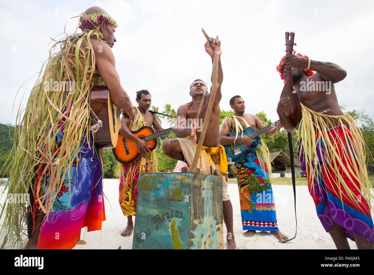 String Band, Tanna, Vanuatu Banque D'Images