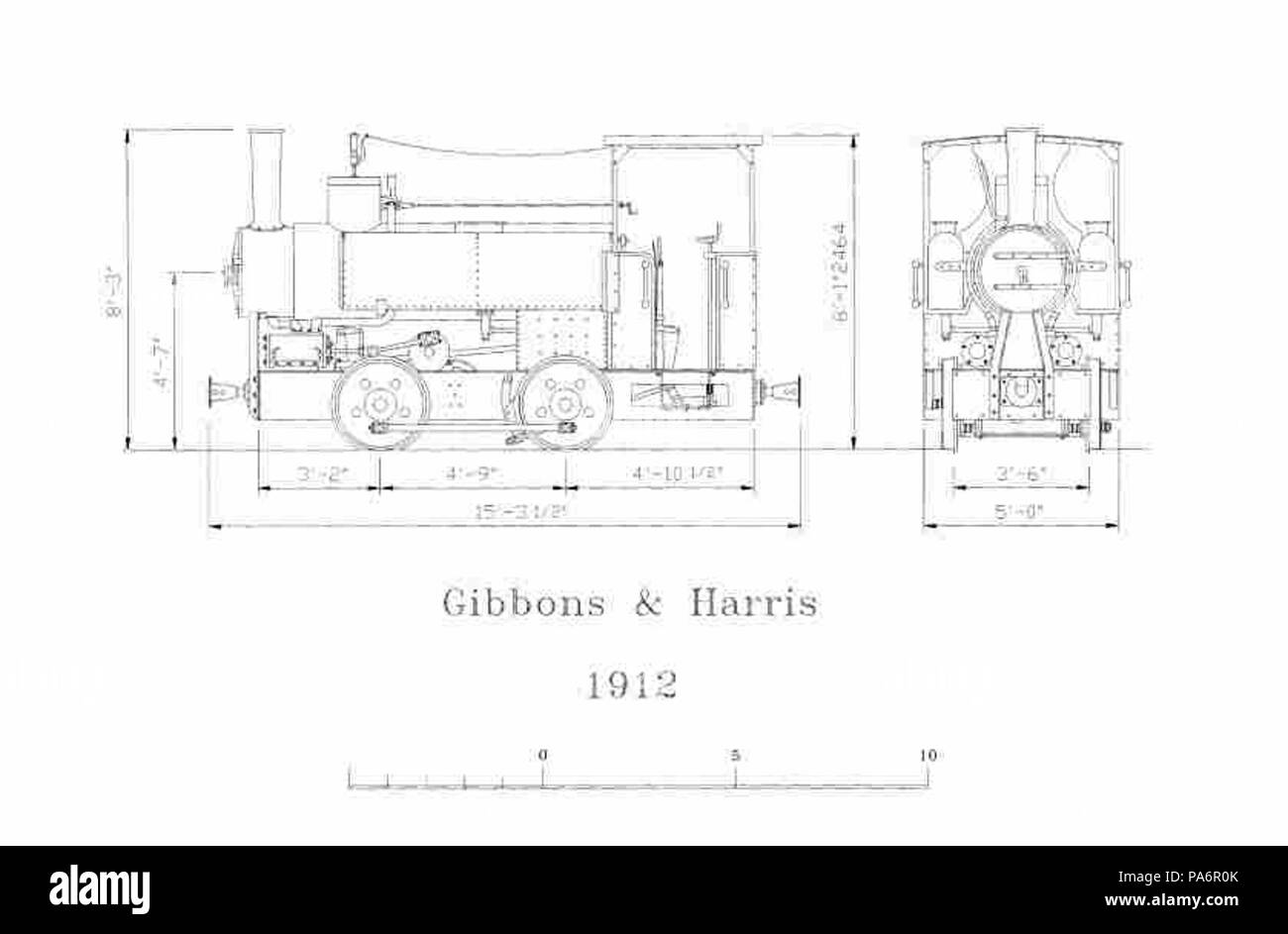 2 0-4-0T No 5 Gibbons &AMP ; Harris, Auckland, 1912 Banque D'Images