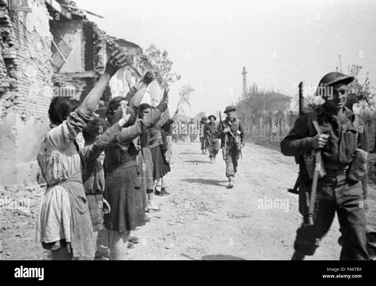 8 25e Bataillon d'infanterie, Italie, avril 1945 Banque D'Images