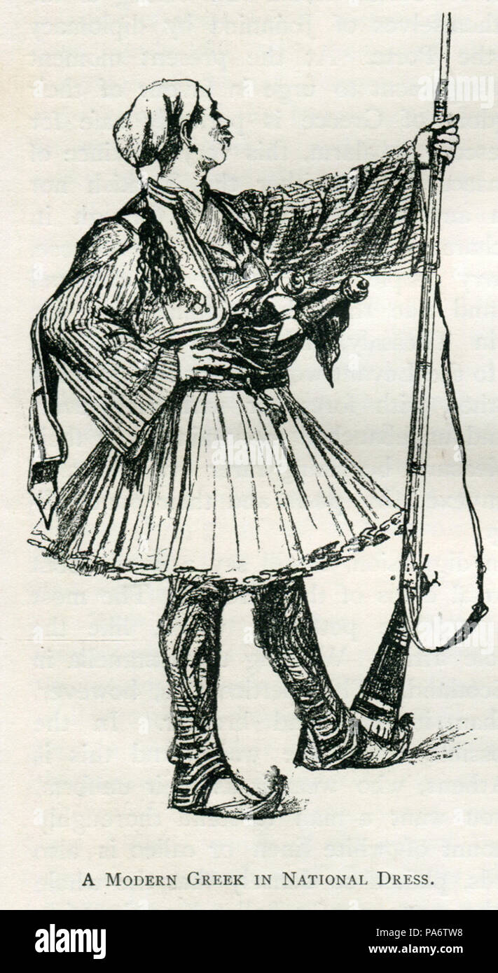 10 Un Grec moderne en costume national - John Pentland Mahaffy - 1890 Banque D'Images