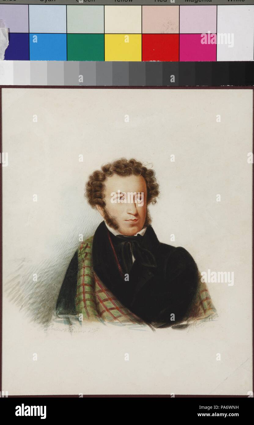 Portrait du poète Alexandre Sergueïevitch Pouchkine (1799-1837). Musée : A. Pouchkine Memorial Museum, Saint-Pétersbourg. Banque D'Images