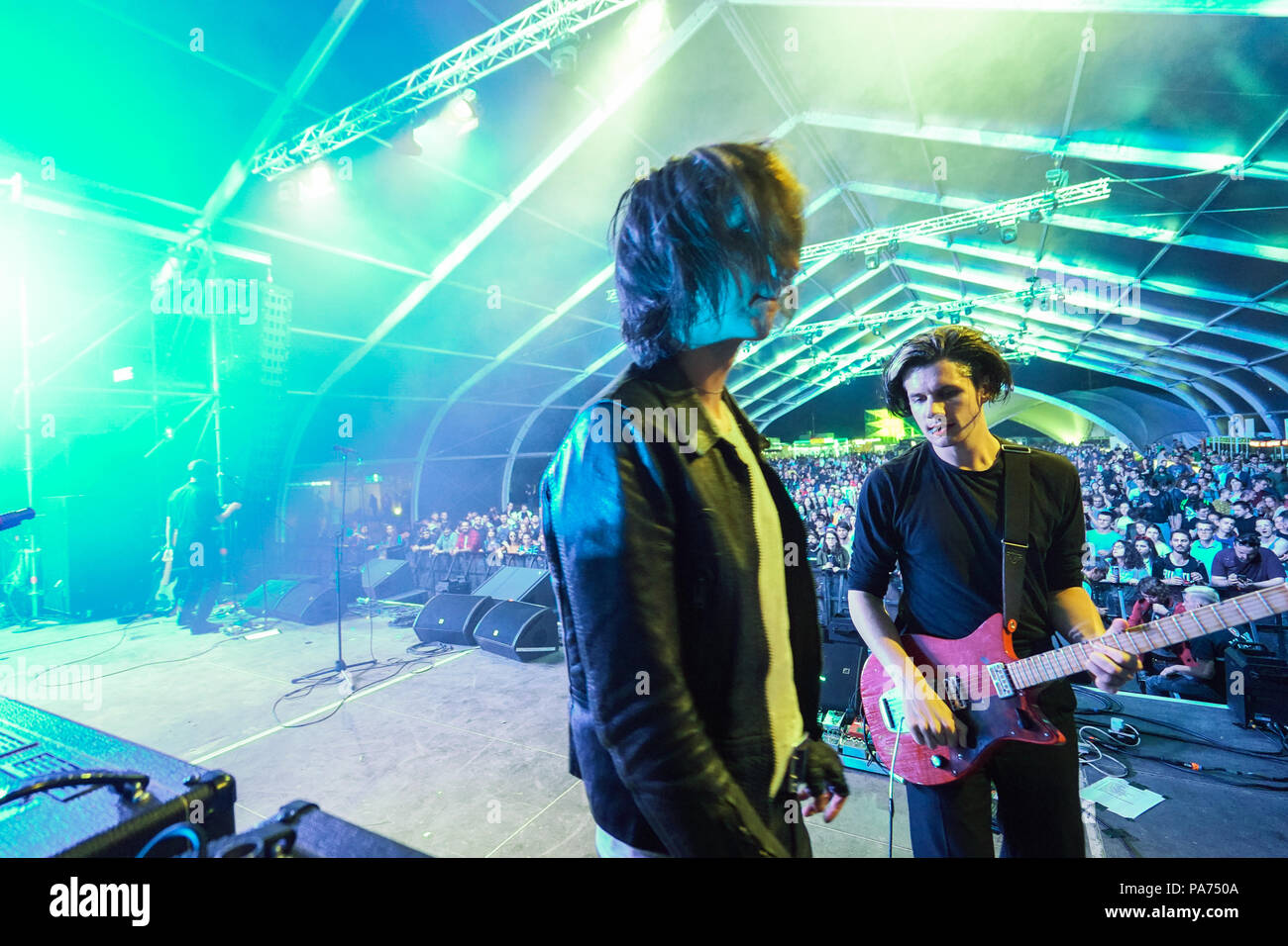 Cluj, Roumanie. 20 juillet 2018. Les horreurs en live sur la scène du château électrique 2018 Festival, qui aura lieu dans le parc du château Banffy à Bontida Pour, près de la ville de Cluj, en Transylvanie, Roumanie. Date de la photo : vendredi, Juillet 20, 2018. Credit : Roger Garfield/Alamy Live News Banque D'Images