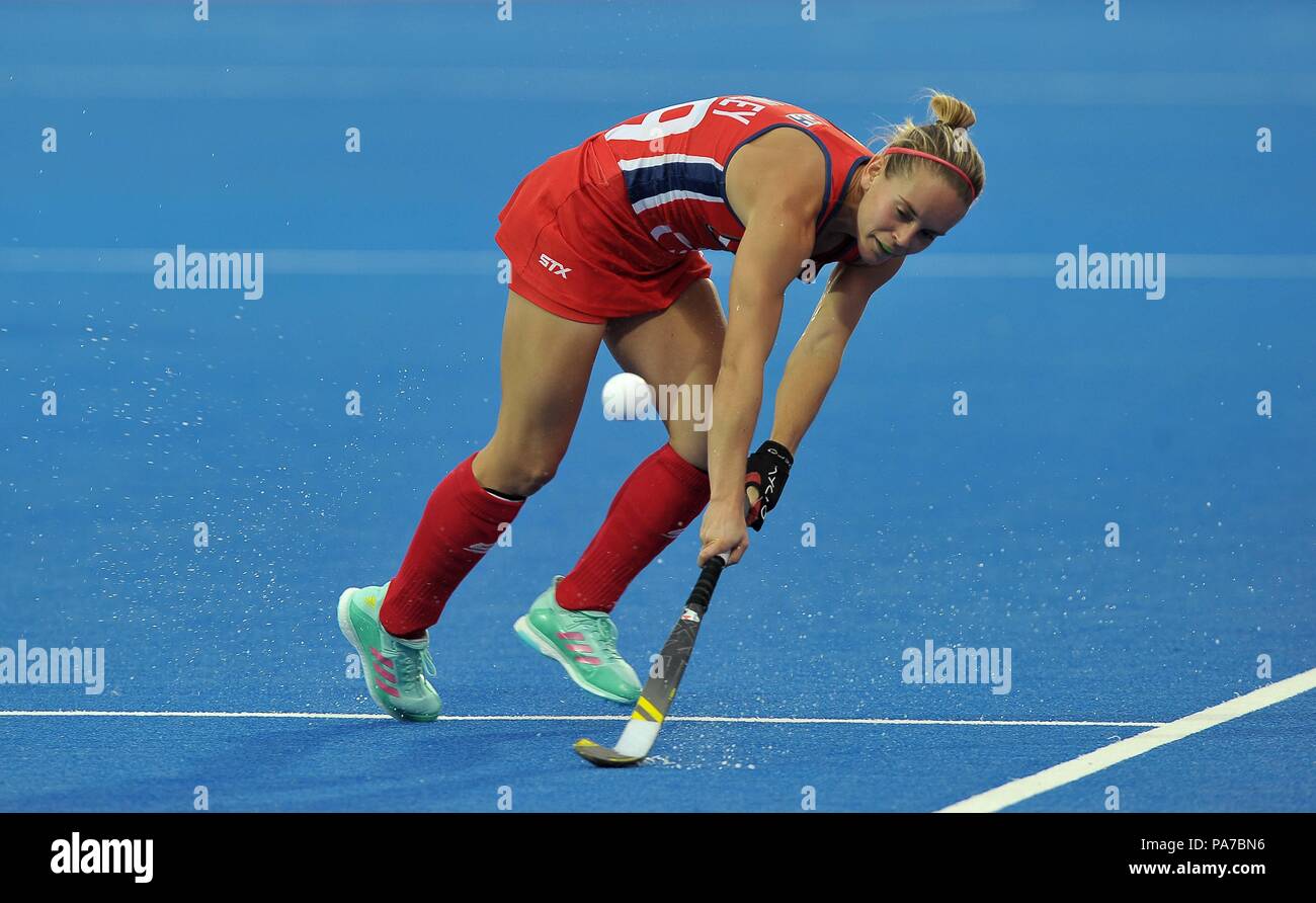 Londres, Royaume-Uni. 21 juillet 2018. Alyssa Manley (USA). USA/Irlande. Match 3. Extérieure B. Womens Hockey World Cup 2018. Lee Valley hockey centre. Olympiv Queen Elizabeth Park. Stratford. Londres. UK. 21/07/2018. Credit : Sport en images/Alamy Live News Banque D'Images