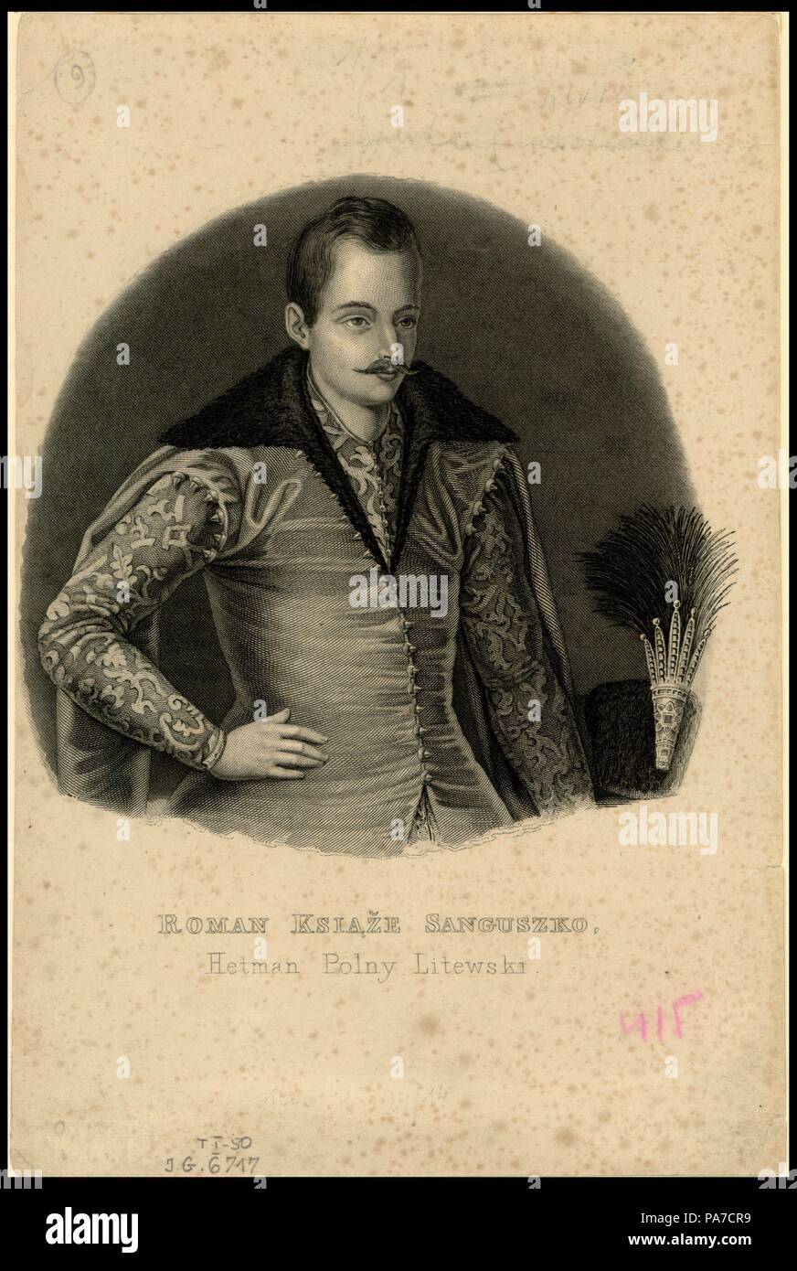 Portrait du prince Roman Sanguszko (1537-1571). Musée : Biblioteka Narodowa, Warszawa. Banque D'Images