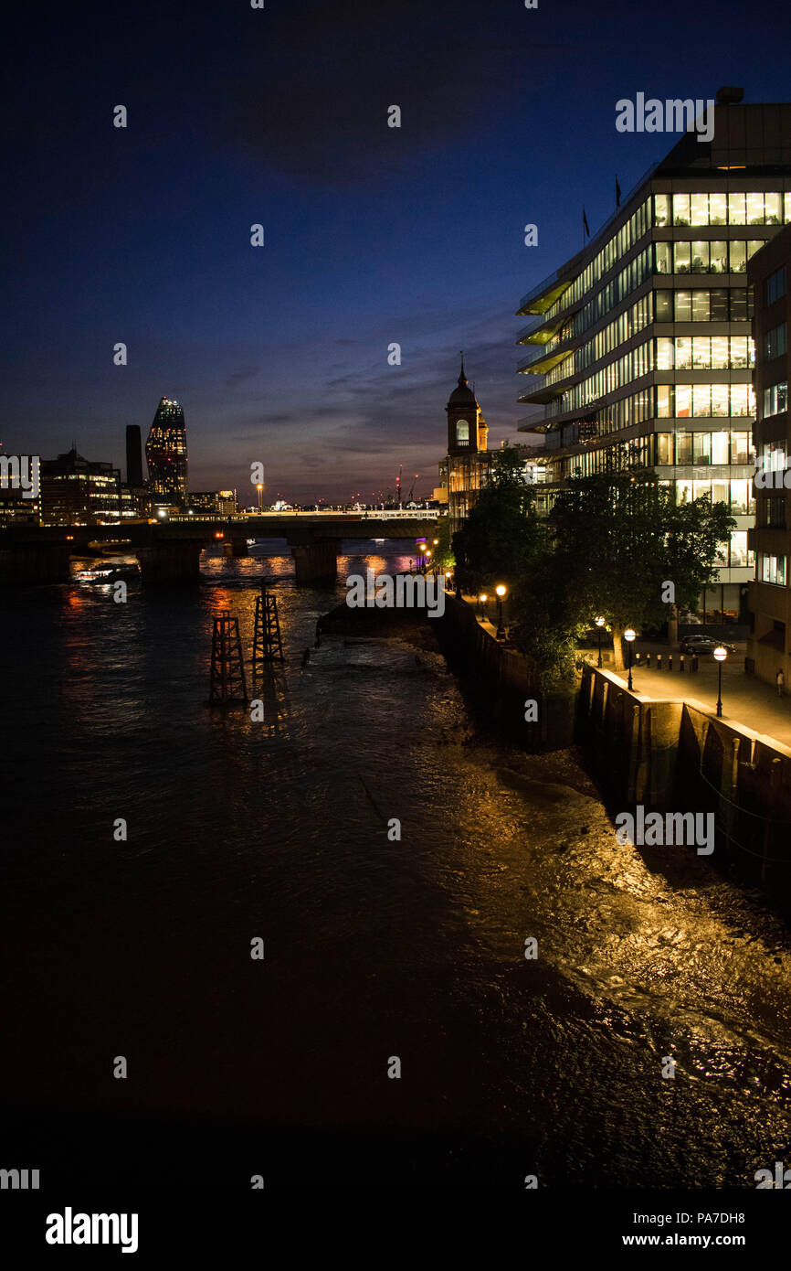 Les longues expositions à Londres, extraite du côté de Greenwich.trépied, Nikon D3300, 30 sec, le trépied d'exposition Banque D'Images