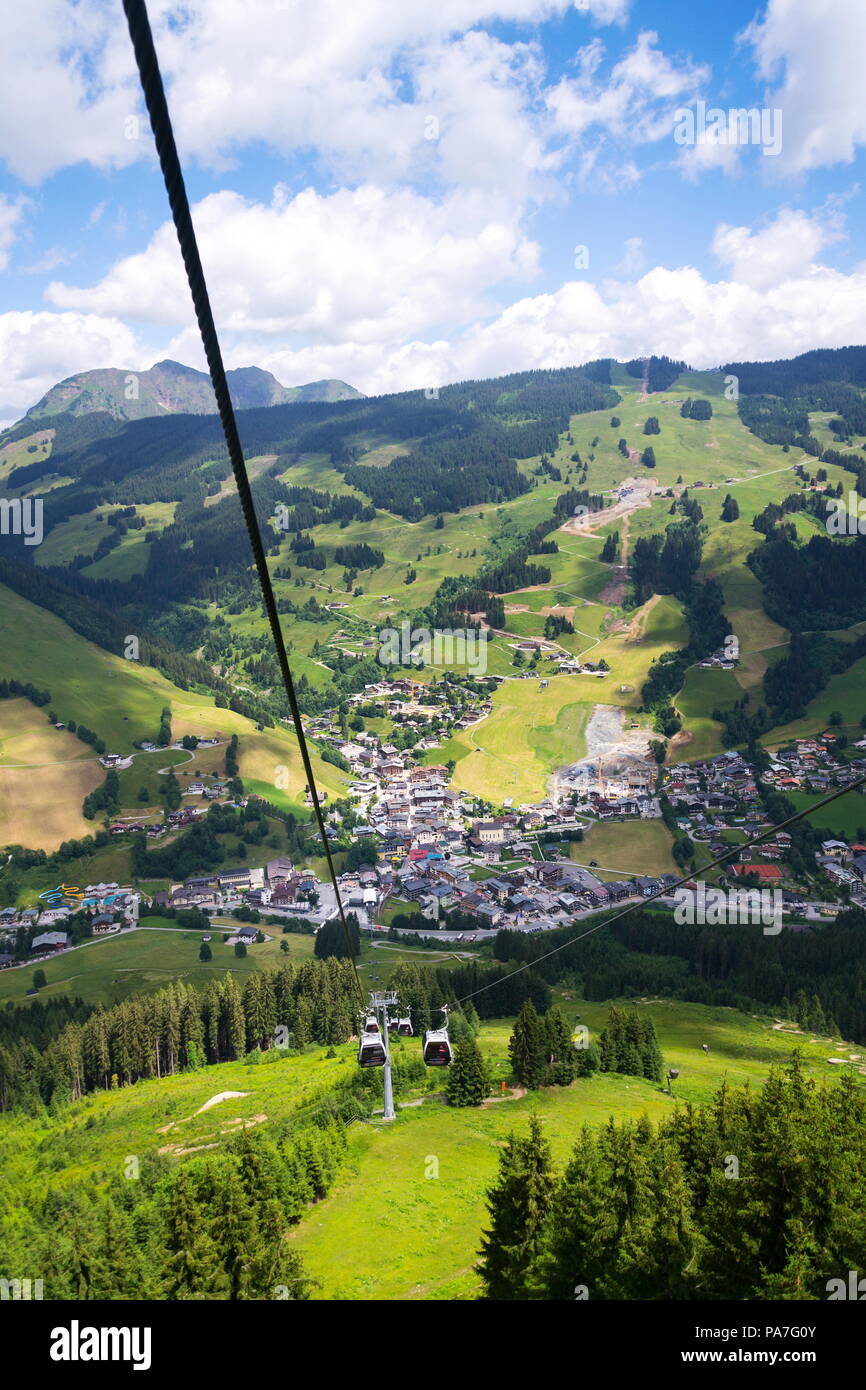 Saalbach Vue aérienne de Schattberg X-Press, Autriche Banque D'Images