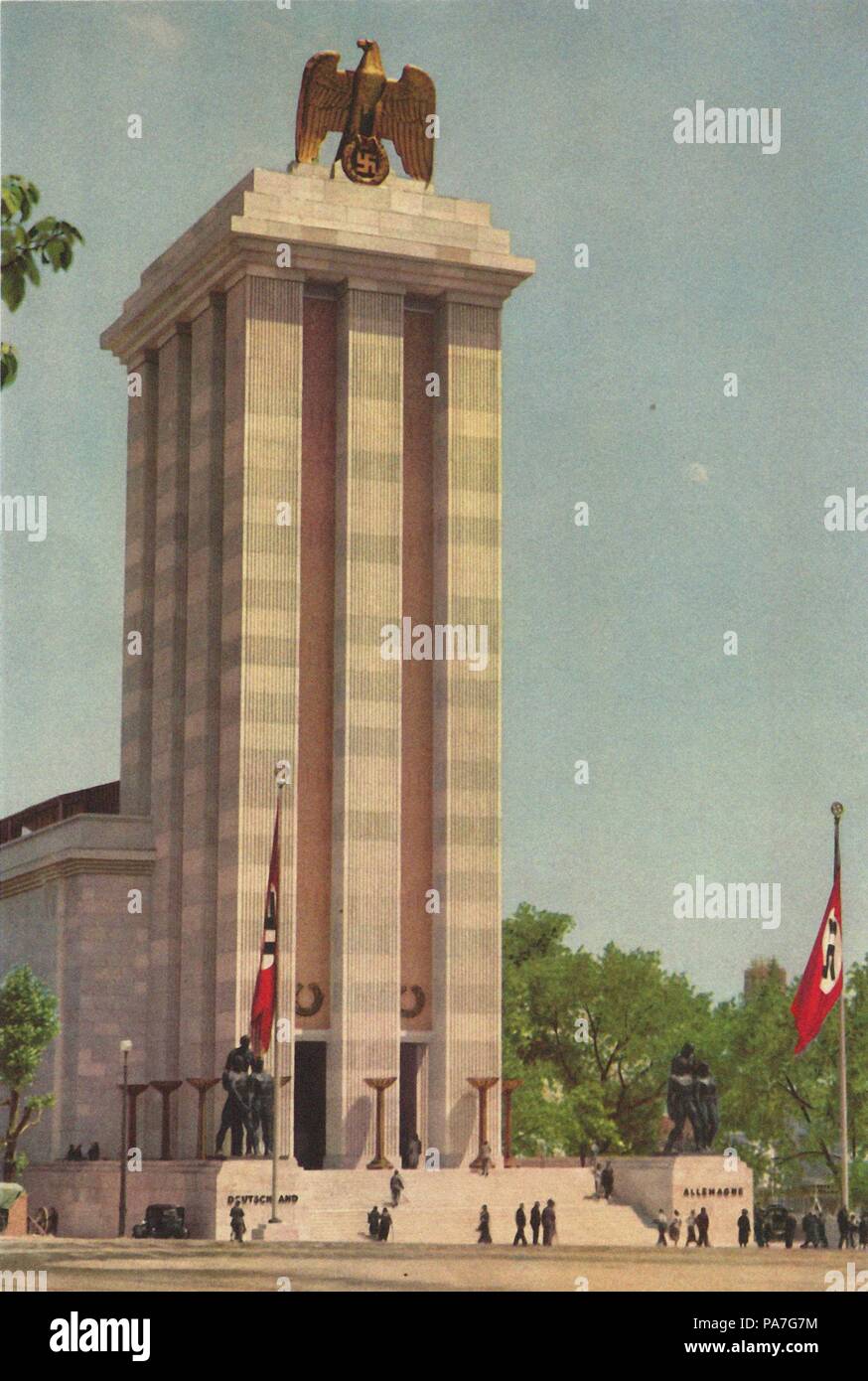 Le pavillon allemand à l'Exposition internationale de 1937 à Paris. Musée : collection privée. Banque D'Images