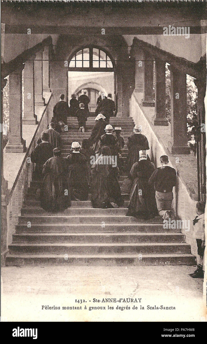226 Ploeren-FR-56-vers 1930-la-Scala Sancta-pélerins à particulier Banque D'Images