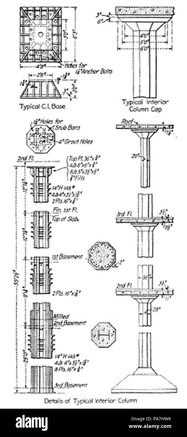 Détails de la colonne 339 - Bâtiment Bingham Banque D'Images