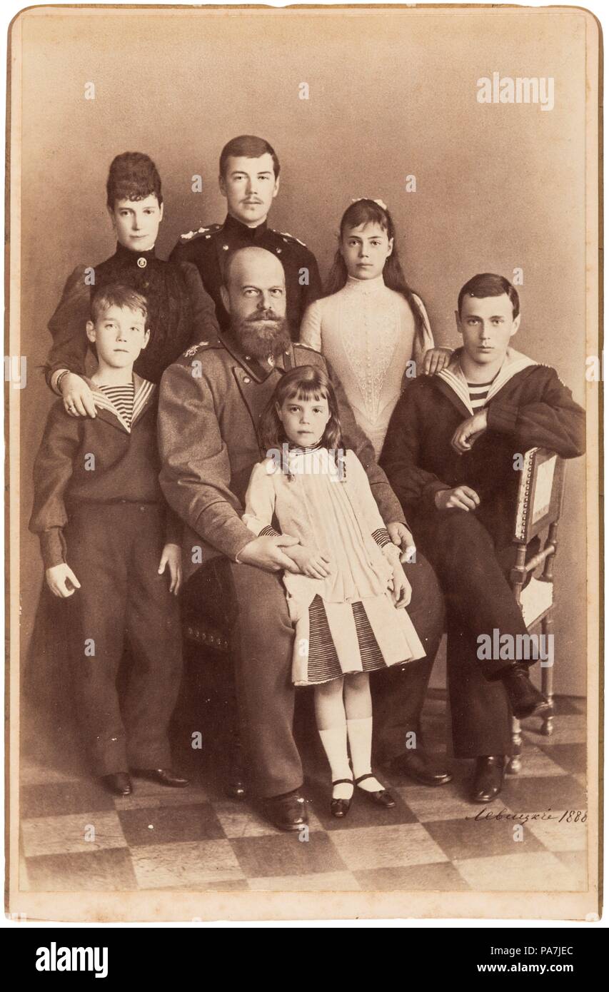 Les Romanov : La famille de l'empereur Alexandre III. Musée : collection privée. Banque D'Images