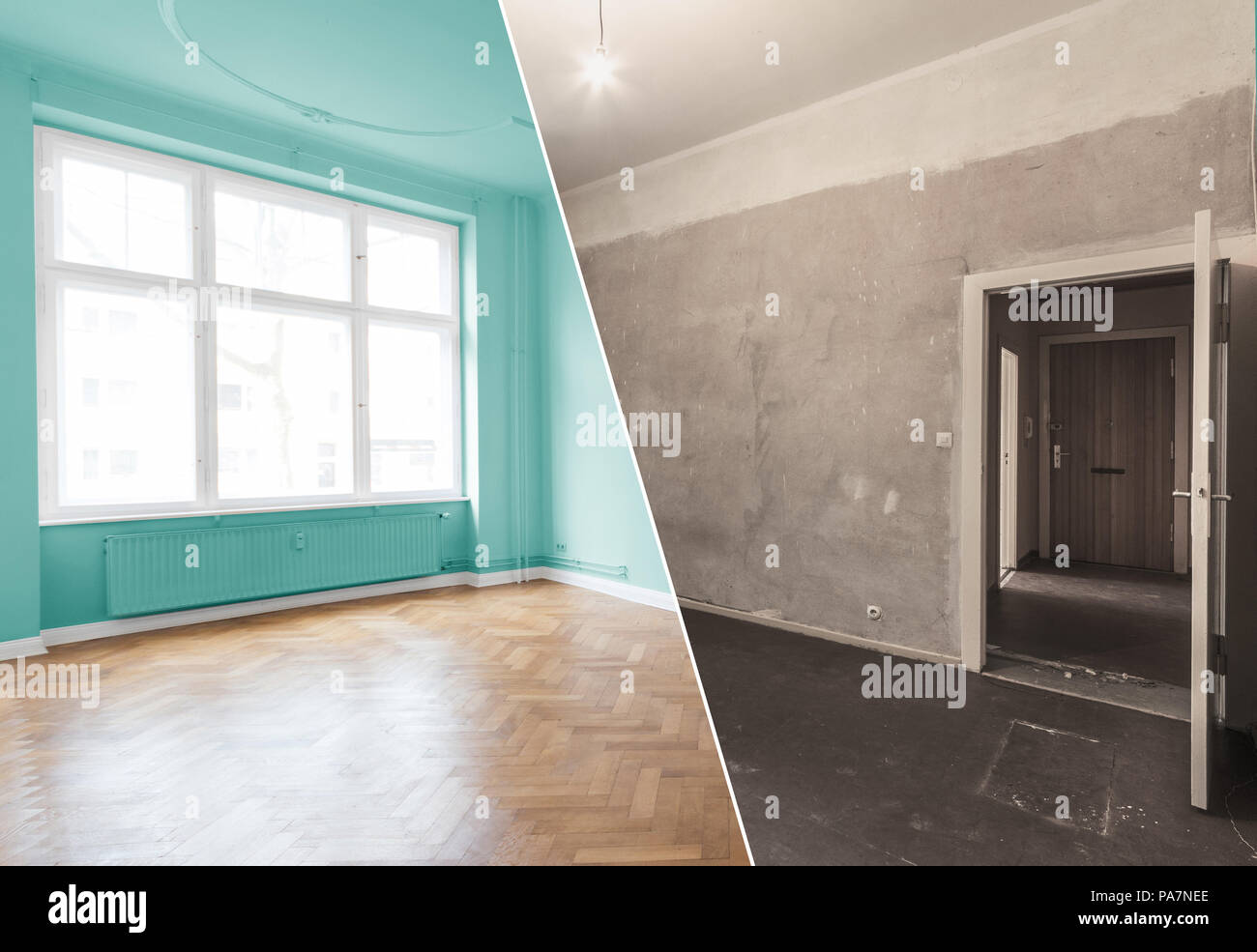Télévision, Rénovation Rénovation, modernisation de la chambre appartement Banque D'Images