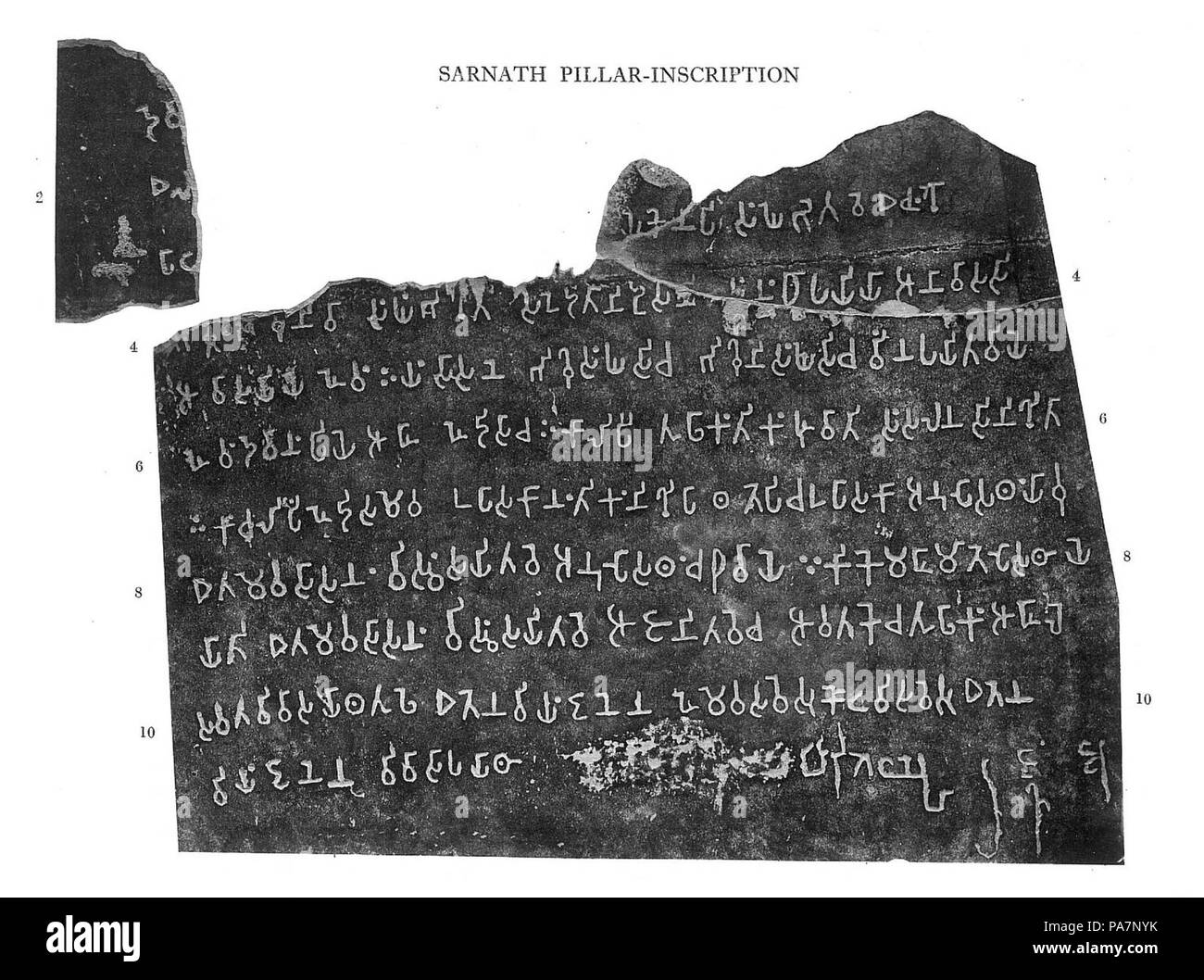 228 Sarnath pilier inscription Banque D'Images