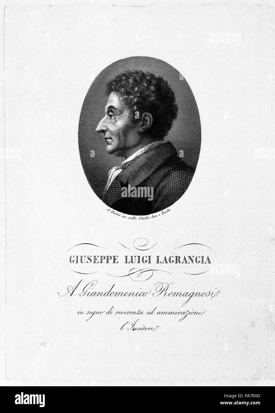 Portrait du mathématicien Joseph-Louis Lagrange (1736-1813). Musée : collection privée. Banque D'Images