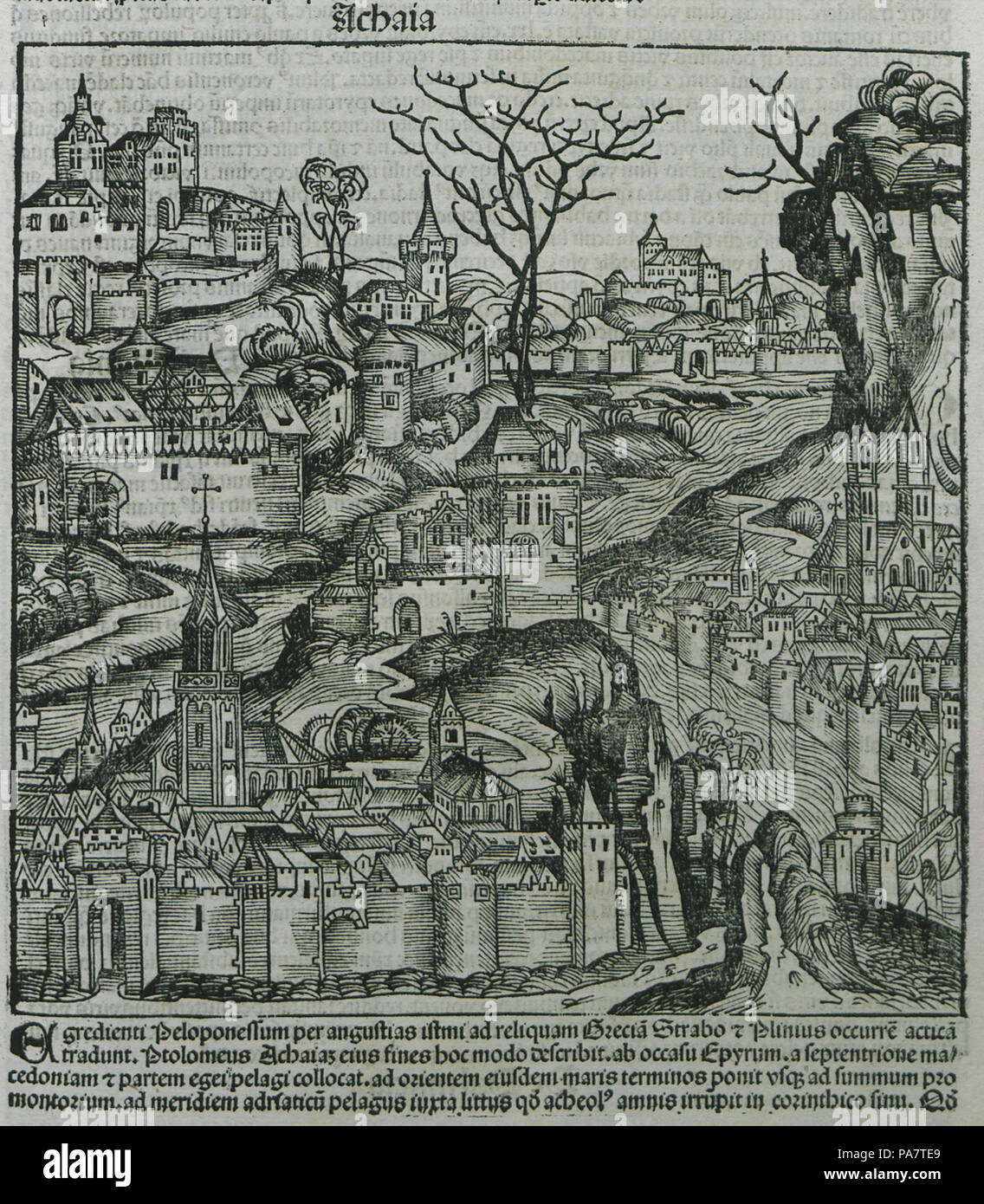 L'Achaïe 12 Schedell - Hartmann - 1493 Banque D'Images