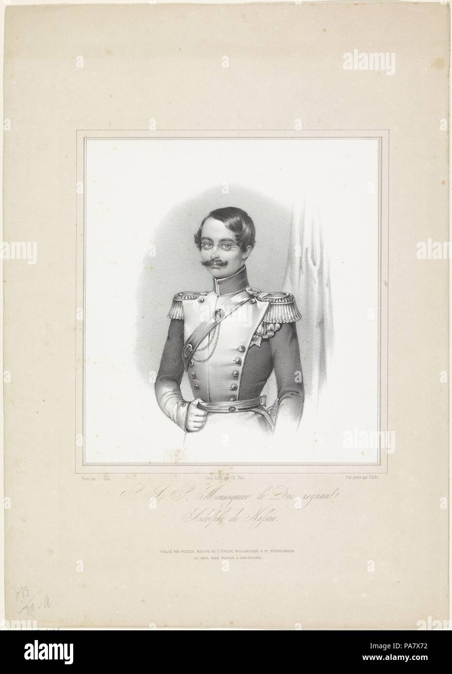Adolphe, duc de Nassau, Grand-duc de Luxembourg (1817-1905). Musée : Bibliothèque nationale russe, Saint-Pétersbourg. Banque D'Images
