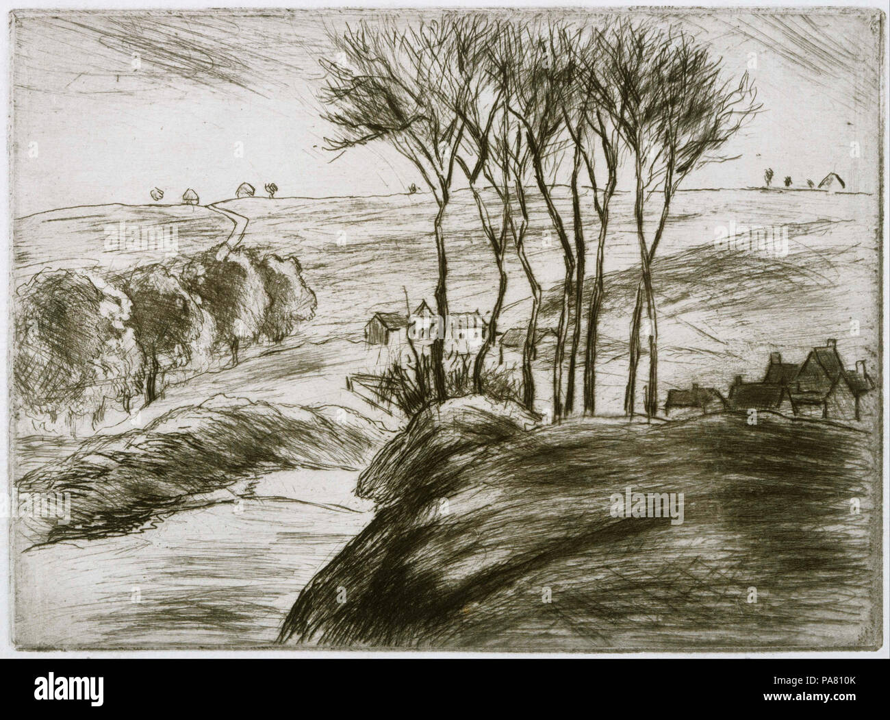 44 Camille Pissarro - Paysage près de Osny (état II) - Banque D'Images
